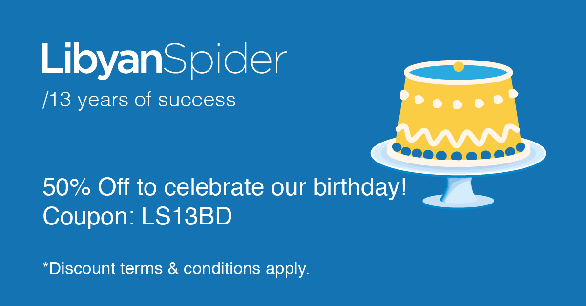 Libyan Spider is celebrating its 13 years of success!